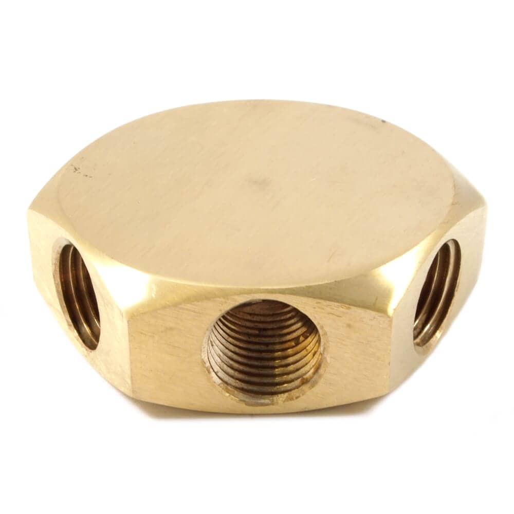 75560 Manifold, Brass, 3-in-1, 1/4